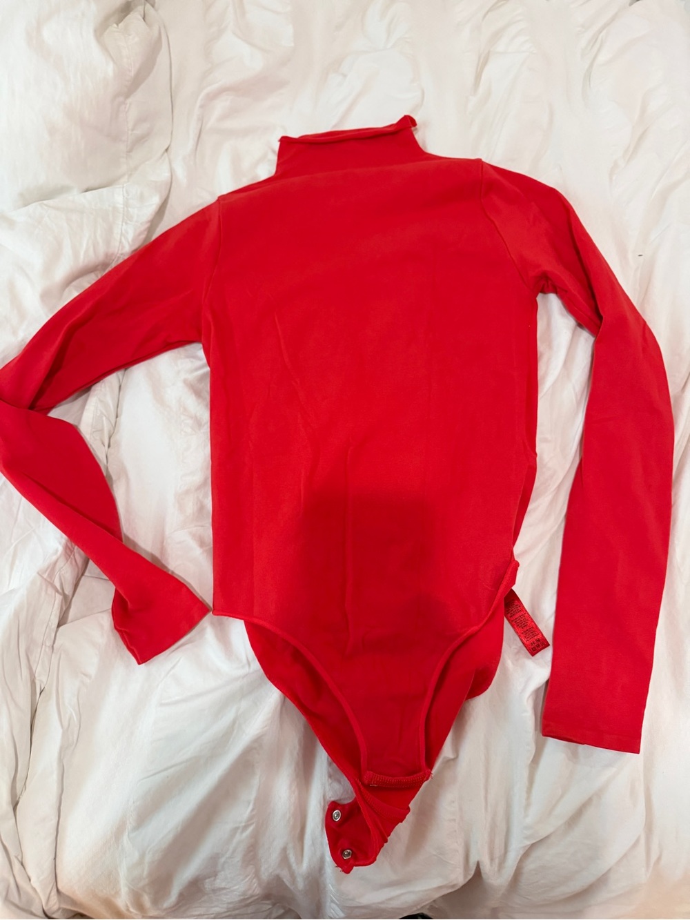 SKIMS Red Long-Sleeve Turtleneck Bodysuit